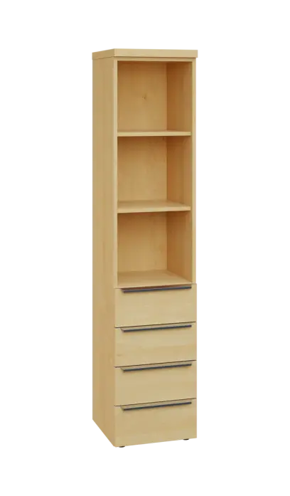 SIN 5 - 44ZN kancelářská skříň, 4-zásuvková/nika, 1820x400x400, javor horský