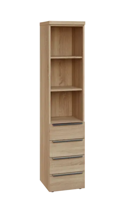 SIN 5 - 44ZN kancelářská skříň, 4-zásuvková/nika, 1820x400x400, dub bardolino