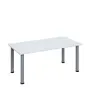G-43 Konferenční stolek 1200 x 600 mm, deska 18 mm, bílá / nohy stříbrné RAL9006