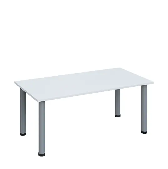 G-43 Konferenční stolek 1200 x 600 mm, deska 18 mm, bílá / nohy stříbrné RAL9006