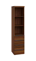 SIN 5 - 44ZN kancelářská skříň, 4-zásuvková/nika, 1820x400x400, ořech královský