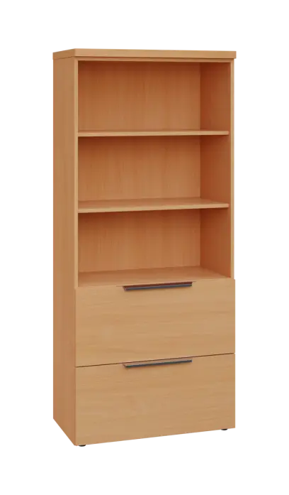 SIN 5 - 82ZN kancelářská skříň, 2-zásuvková/nika, 1820x800x400, buk royal