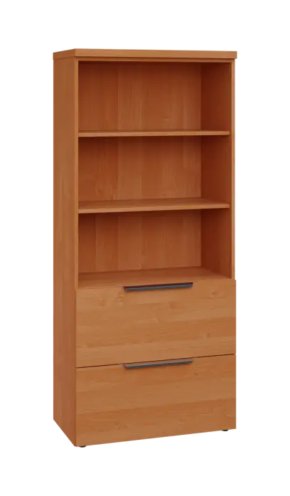 SIN 5 - 82ZN kancelářská skříň, 2-zásuvková/nika, 1820x800x400, olše jantar