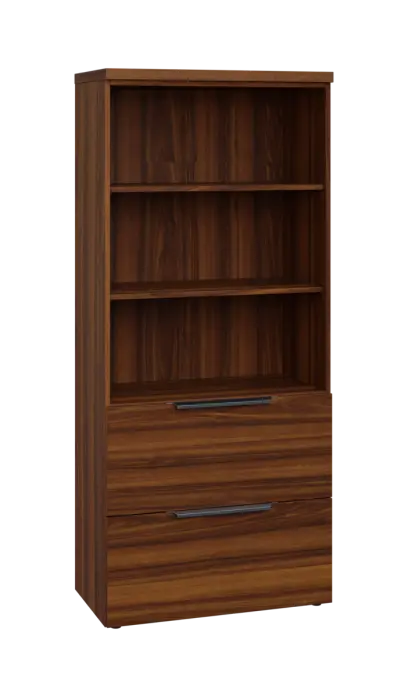 SIN 5 - 82ZN kancelářská skříň, 2-zásuvková/nika, 1820x800x400, ořech královský