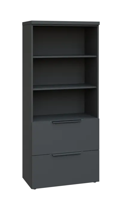 SIN 5 - 82ZN kancelářská skříň, 2-zásuvková/nika, 1820x800x400, antracit