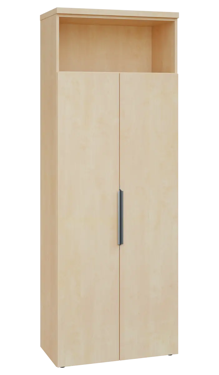 SISR 6 - 81N šatní skříň, 2-dveřová/nika, výsuvné ramínko, 2170x800x400, bříza světlá