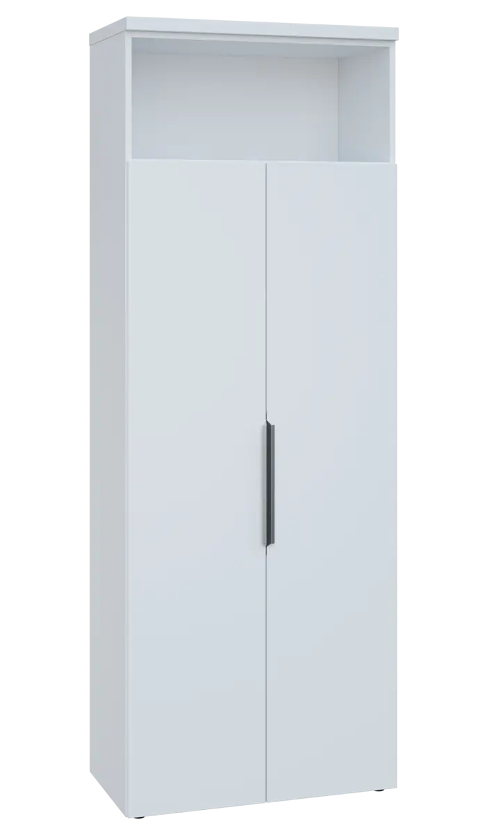 SISR 6 - 81N šatní skříň, 2-dveřová/nika, výsuvné ramínko, 2170x800x400, bílá