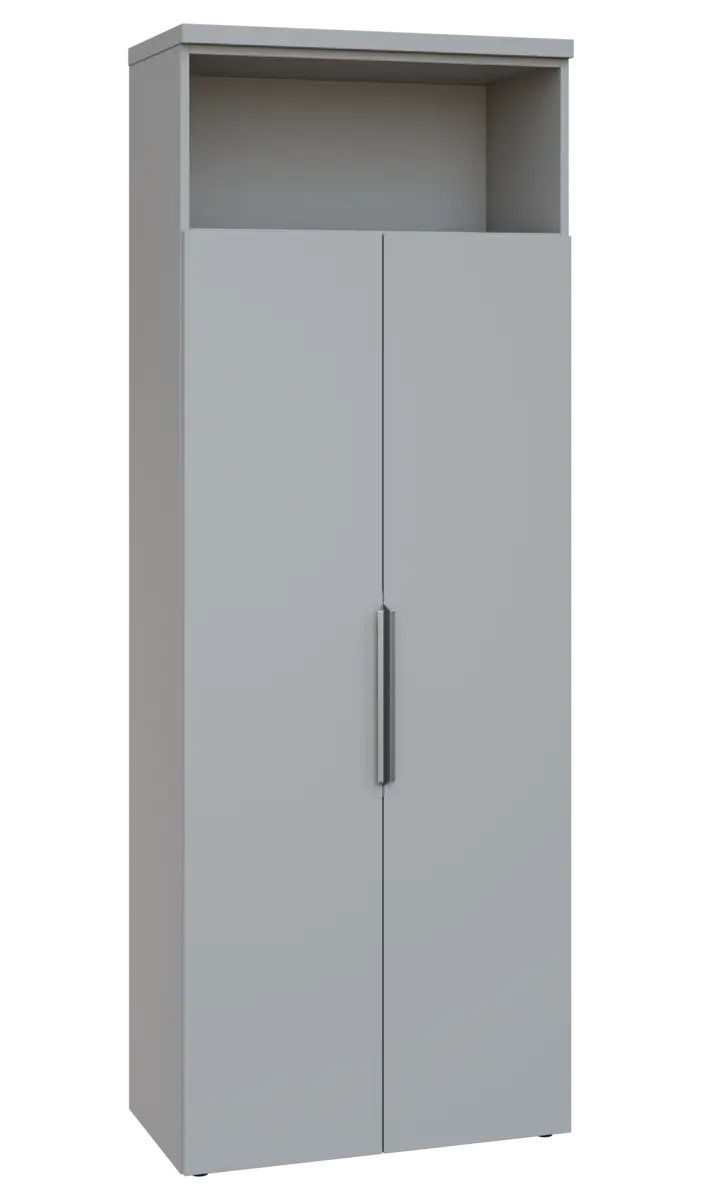 SISR 6 - 81N šatní skříň, 2-dveřová/nika, výsuvné ramínko, 2170x800x400, šedá