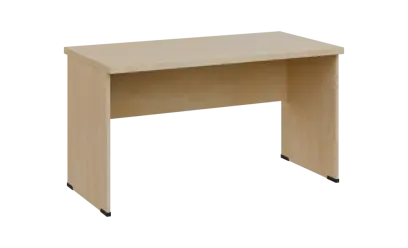 SIPL 37 - 14 stůl kancelářský, dřevěná podnož, deska 36 mm, široký 1400 mm, bříza světlá