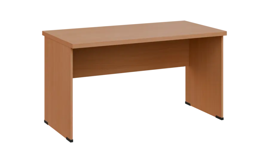 SIPL 37 - 14 stůl kancelářský, dřevěná podnož, deska 36 mm, široký 1400 mm, buk royal