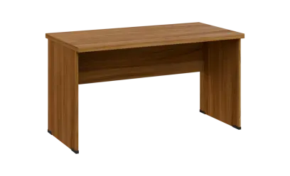 SIPL 37 - 14 stůl kancelářský, dřevěná podnož, deska 36 mm, široký 1400 mm, ořech světlý