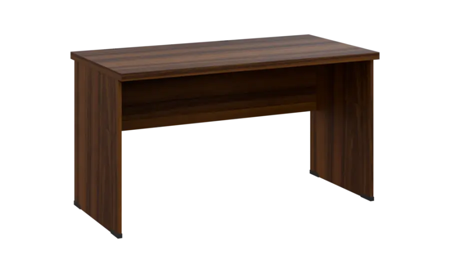 SIPL 37 - 14 stůl kancelářský, dřevěná podnož, deska 36 mm, široký 1400 mm, ořech královský