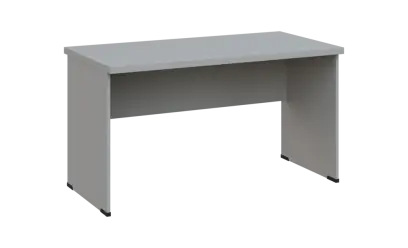 SIPL 37 - 14 stůl kancelářský, dřevěná podnož, deska 36 mm, široký 1400 mm, šedá