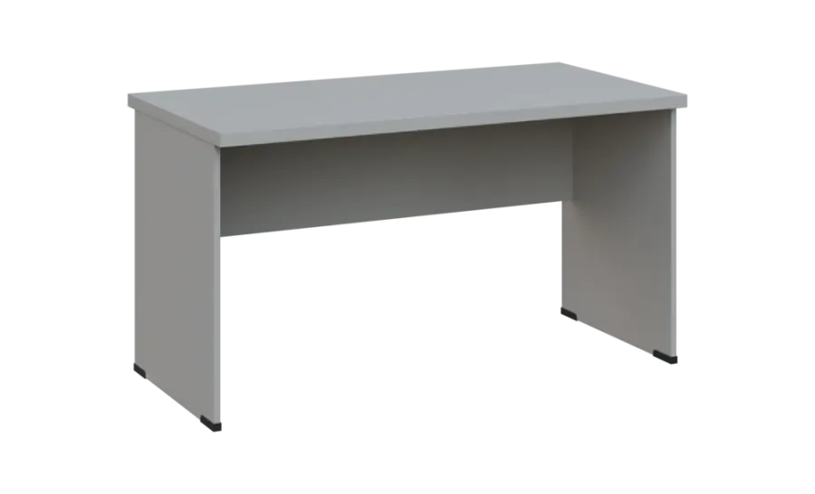 SIPL 37 - 14 stůl kancelářský, dřevěná podnož, deska 36 mm, široký 1400 mm, šedá
