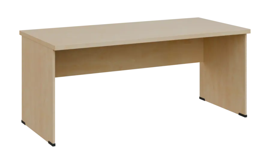 SIPL 38 - 18 stůl kancelářský, dřevěná podnož, deska 36 mm, široký 1800 mm, bříza světlá