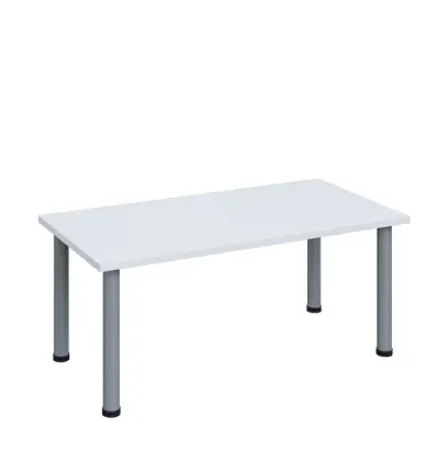 G-43 Konferenční stolek 1200 x 600 mm, deska 25 mm, bílá / nohy stříbrné RAL9006