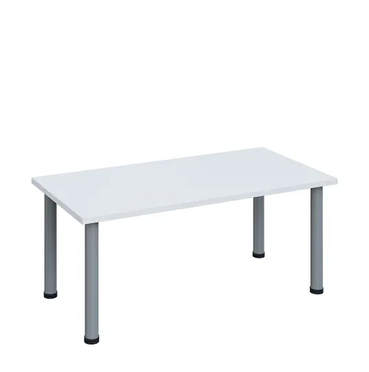 G-43 Konferenční stolek 1200 x 600 mm, deska 25 mm, bílá / nohy stříbrné RAL9006