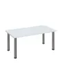 G-43 Konferenční stolek 1200 x 600 mm, deska 25 mm, bílá / nohy chrom