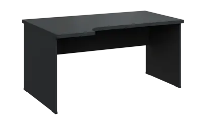 SIRL 38 - 164 stůl kancelářský, rohový, levý, dřevěná podnož, deska 36 mm, široký 1600 mm, antracit