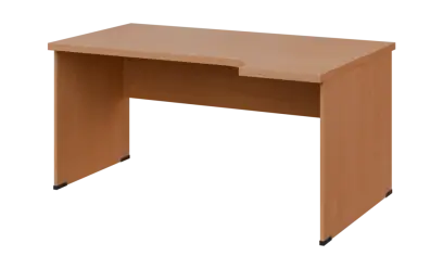 SIRL 38 - 164 stůl kancelářský, rohový, pravý, dřevěná podnož, deska 36 mm, široký 1600 mm, buk royal