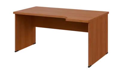 SIRL 38 - 164 stůl kancelářský, rohový, pravý, dřevěná podnož, deska 36 mm, široký 1600 mm, olše jantar