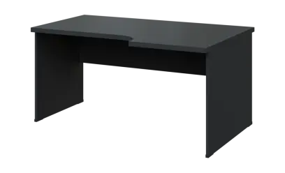 SIRL 38 - 166 stůl kancelářský, rohový, pravý, dřevěná podnož, deska 36 mm, široký 1600 mm, antracit