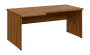 SIRL 38 - 186 stůl kancelářský, rohový, levý, dřevěná podnož, deska 36 mm, široký 1800 mm, ořech světlý