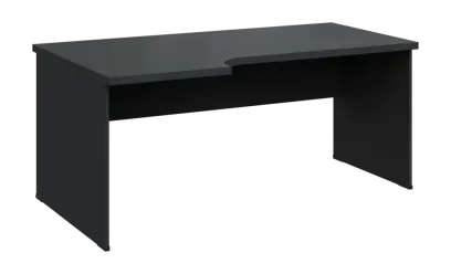SIRL 38 - 186 stůl kancelářský, rohový, levý, dřevěná podnož, deska 36 mm, široký 1800 mm, antracit