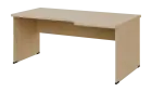 SIRL 38 - 186 stůl kancelářský, rohový, pravý, dřevěná podnož, deska 36 mm, široký 1800 mm, bříza sv