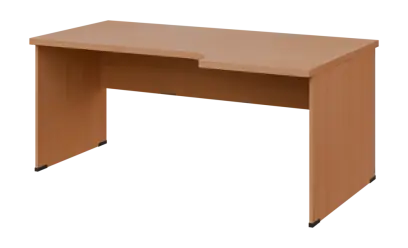 SIRL 38 - 186 stůl kancelářský, rohový, pravý, dřevěná podnož, deska 36 mm, široký 1800 mm, buk royal