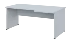 SIRL 38 - 186 stůl kancelářský, rohový, pravý, dřevěná podnož, deska 36 mm, široký 1800 mm, bílá
