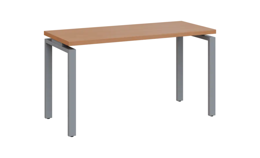 SIPK 36 - 14 stůl kancelářský, kovová podnož stříbrná, deska 36 mm, široký 1400 mm, buk royal