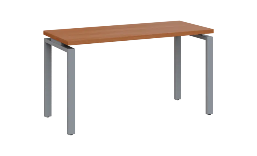 SIPK 36 - 14 stůl kancelářský, kovová podnož stříbrná, deska 36 mm, široký 1400 mm, olše jantar