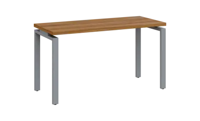 SIPK 36 - 14 stůl kancelářský, kovová podnož stříbrná, deska 36 mm, široký 1400 mm, ořech světlý