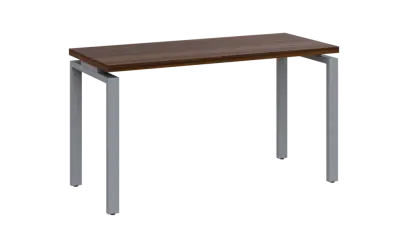 SIPK 36 - 14 stůl kancelářský, kovová podnož stříbrná, deska 36 mm, široký 1400 mm, ořech královský