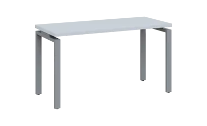 SIPK 36 - 14 stůl kancelářský, kovová podnož stříbrná, deska 36 mm, široký 1400 mm, bílá