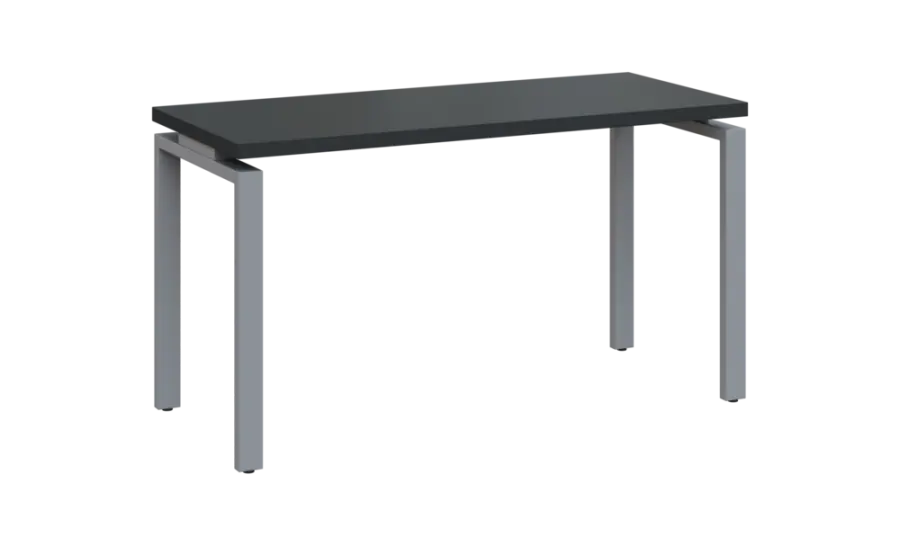 SIPK 36 - 14 stůl kancelářský, kovová podnož stříbrná, deska 36 mm, široký 1400 mm, antracit