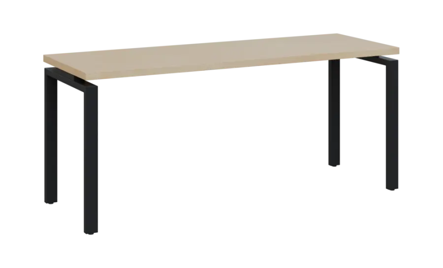 SIPK 36 - 18 stůl kancelářský, kovová podnož černá, deska 36 mm, široký 1800 mm, bříza světlá