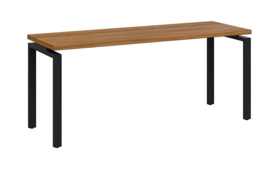 SIPK 36 - 18 stůl kancelářský, kovová podnož černá, deska 36 mm, široký 1800 mm, ořech světlý