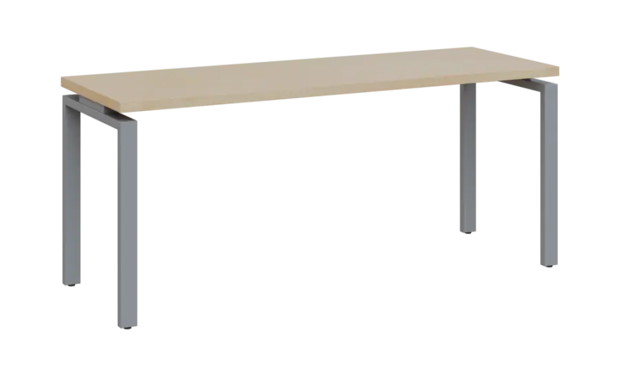 SIPK 36 - 18 stůl kancelářský, kovová podnož stříbrná, deska 36 mm, široký 1800 mm, bříza světlá