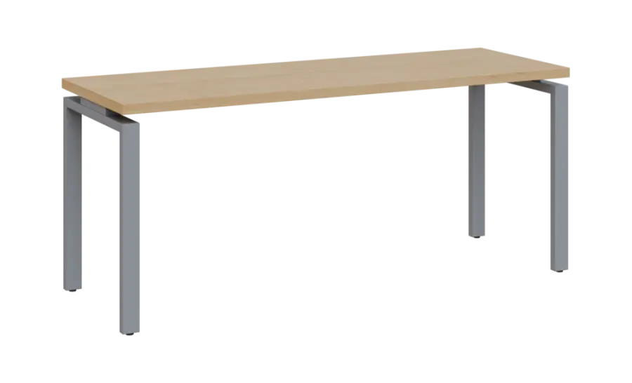 SIPK 36 - 18 stůl kancelářský, kovová podnož stříbrná, deska 36 mm, široký 1800 mm, javor horský