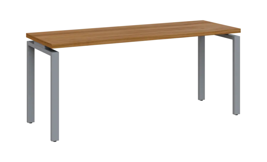 SIPK 36 - 18 stůl kancelářský, kovová podnož stříbrná, deska 36 mm, široký 1800 mm, ořech světlý