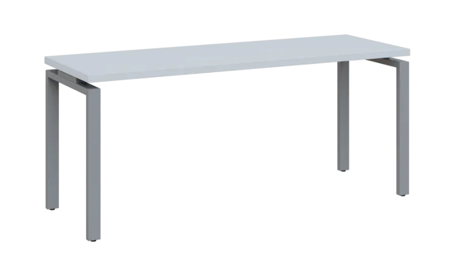 SIPK 36 - 18 stůl kancelářský, kovová podnož stříbrná, deska 36 mm, široký 1800 mm, bílá