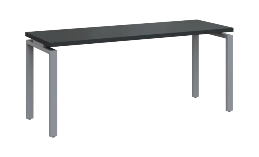 SIPK 36 - 18 stůl kancelářský, kovová podnož stříbrná, deska 36 mm, široký 1800 mm, antracit