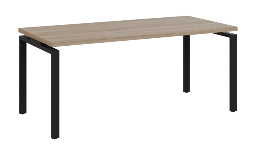 SIPK 38 - 18 stůl kancelářský, kovová podnož černá, deska 36 mm, široký 1800 mm, dub bardolino