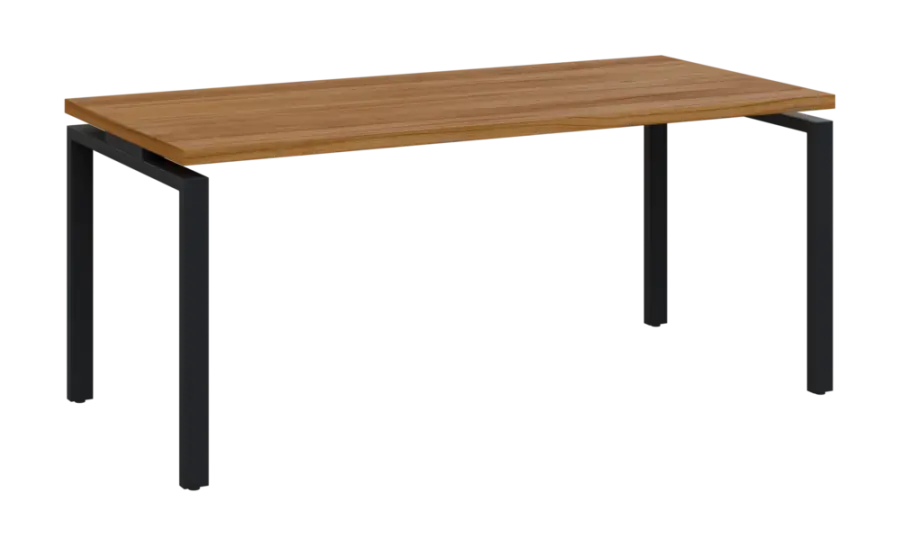 SIPK 38 - 18 stůl kancelářský, kovová podnož černá, deska 36 mm, široký 1800 mm, ořech světlý