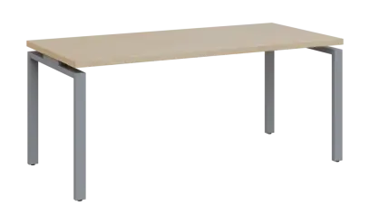SIPK 38 - 18 stůl kancelářský, kovová podnož stříbrná, deska 36 mm, široký 1800 mm, bříza světlá