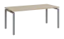 SIPK 38 - 18 stůl kancelářský, kovová podnož stříbrná, deska 36 mm, široký 1800 mm, bříza světlá