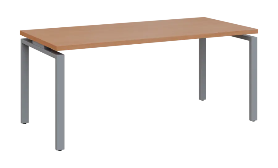 SIPK 38 - 18 stůl kancelářský, kovová podnož stříbrná, deska 36 mm, široký 1800 mm, buk royal
