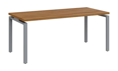 SIPK 38 - 18 stůl kancelářský, kovová podnož stříbrná, deska 36 mm, široký 1800 mm, ořech světlý